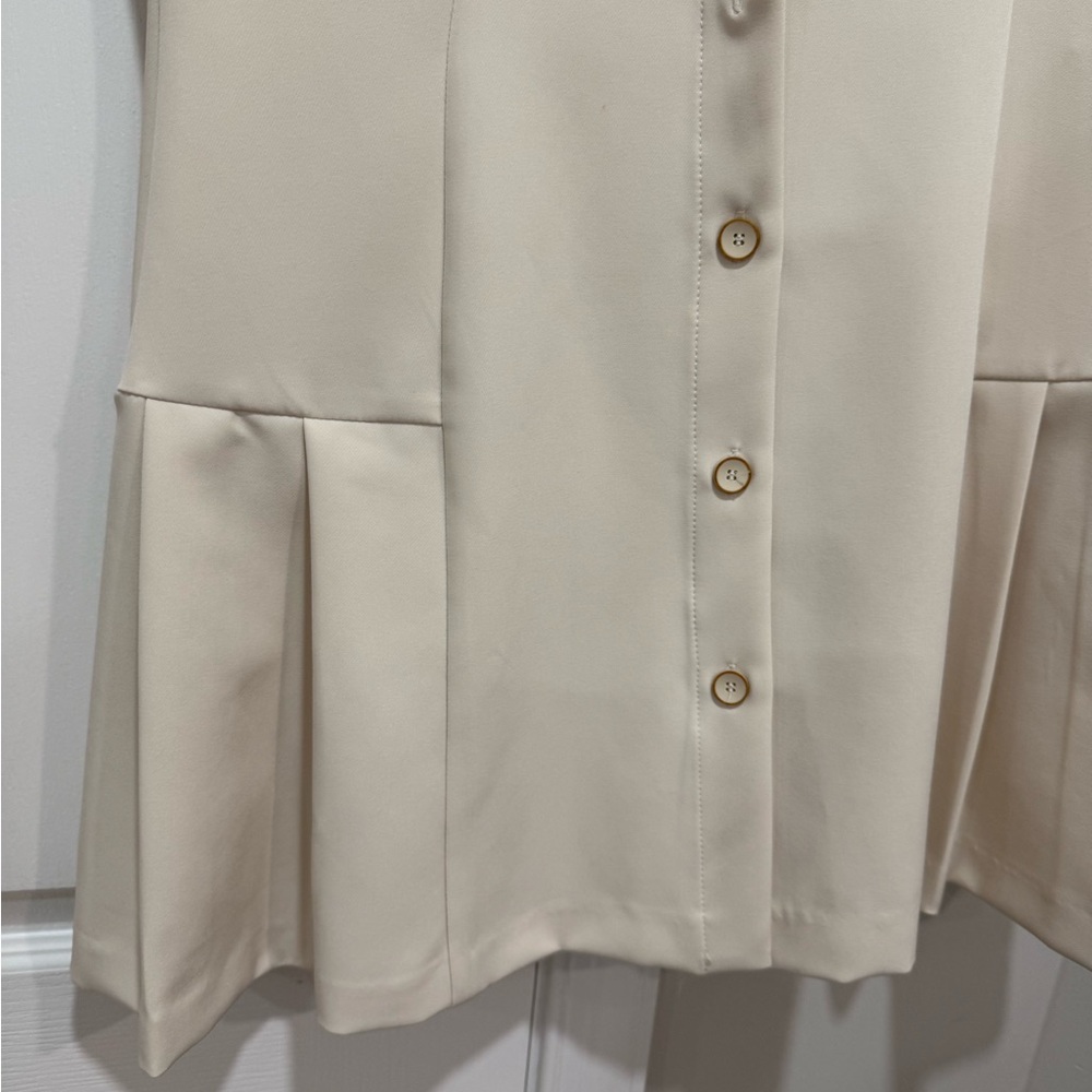 Zara Cream Button-Down Mini Dress - Picture 5 of 11